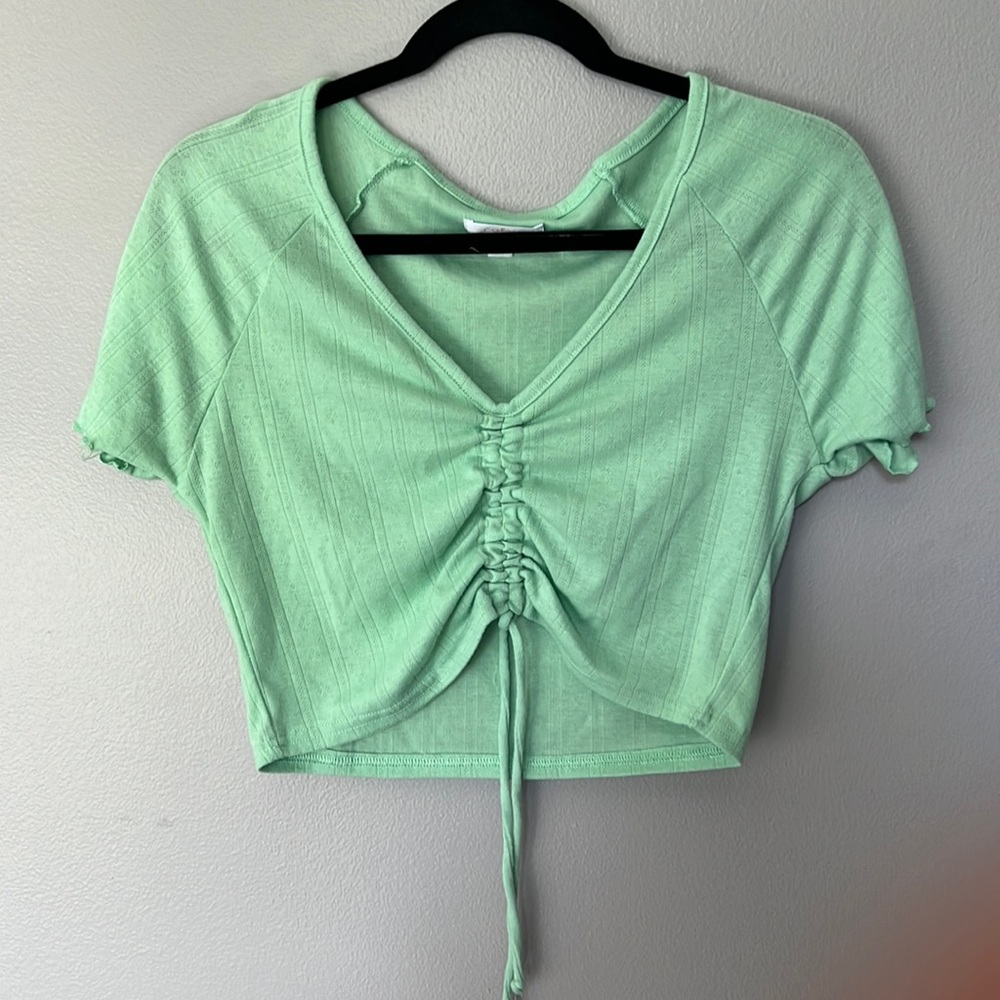 Ribbed Light Green Top